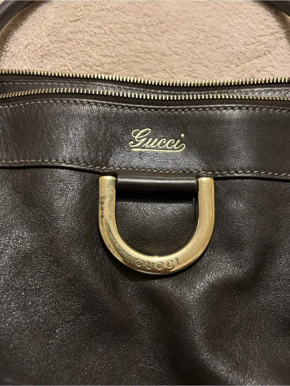 Gucci Abbey Dark Brown Leather Shoulder Bag - Picture 2 of 10